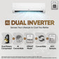 LG 1.5 Ton 3 Star DUAL Inverter Split AC (Copper, AI Convertible 6-in-1, HD Filter with Anti-Virus Protection, US-Q18JNXE, White)